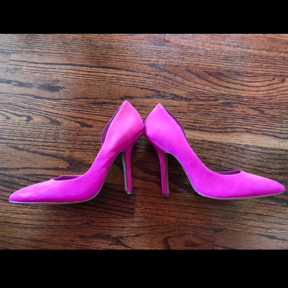 BCBGeneration Jaze D’Orsay Suede Hot Pink Heels - Picture 7 of 8